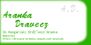 aranka dravecz business card